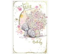 Me to You Tatty Teddy Carte d'anniversaire faite à la main Inscription To My Lovely Sister Collection officielle 15,2 x 22,9 cm