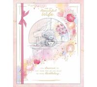 Me To You Tatty Teddy Carte d'anniversaire faite à la main Motif ours avec thé 20,3 x 25,4 cm Collection officielle