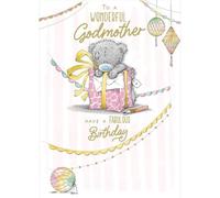 Me to You Tatty Teddy Carte d'anniversaire Inscription To A Wonderful Godmother Collection officielle
