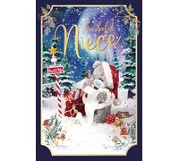 Me To You Tatty Teddy Carte de Noël avec finition photo Inscription To A Wonderful Niece, Tatty Teddy Dressed As Santa 15,2 x 22,9 cm - Collection officielle