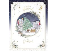 Me To You Tatty Teddy Carte de Noël de luxe faite à la main pour un mari incroyable, ours en peluche Tatty Teddy avec arbre 30,5 x 22,9 cm - Collection officielle