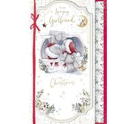 Me To You Tatty Teddy Carte de Noël de luxe faite à la main pour une petite amie incroyable, ours en peluche Tatty Teddy partageant un baiser 17,8 x 27,9 cm - Collection officielle