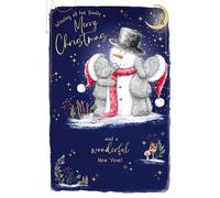 Me To You Tatty Teddy Carte de Noël de luxe pour toute la famille, ours en peluche Tatty Teddy Bâtiment Bonhomme de neige 15,2 x 22,9 cm - Collection officielle