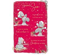 Me To You Tatty Teddy Carte de Noël Inscription To A Special Son, Tatty Teddy avec boules de neige 15,2 x 22,9 cm - Collection officielle