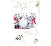 Me To You Tatty Teddy Carte de Noël pour de merveilleux amis, ours en peluche Tatty Teddy avec bonhomme de neige 15,2 x 22,9 cm - Collection officielle de carnets de croquis