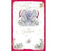 Me To You Tatty Teddy Carte de Noël pour sœur et beau-frère, ours Tatty Teddy avec sucre d'orge 15,2 x 22,9 cm - Collection officielle