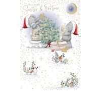 Me To You Tatty Teddy Carte de Noël pour sœur et partenaire, motif ours en peluche Tatty Teddy Arbre décoratif 15,2 x 23,9 cm - Collection officielle