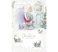 Me To You Tatty Teddy Carte de Noël pour un ami adorable, Tatty Teddy avec lanterne 15,2 x 22,9 cm - Collection officielle