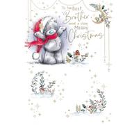 Me To You Tatty Teddy Carte de Noël To The Best Brother Collection officielle Motif ourson au père Noël 12,7 x 17,8 cm