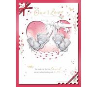 Me to You Tatty Teddy Carte de Saint-Valentin faite à la main Motif ours sur une balançoire 30,5 x 22,9 cm