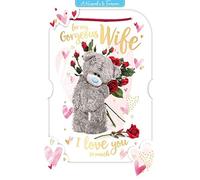 Me To You Tatty Teddy Carte souvenir 3D de luxe pour la Saint-Valentin Inscription For my Gorgeous Wife 15,2 x 22,9 cm - Collection officielle