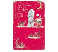 Me To You Tatty Teddy For a Brilliant Brother Carte de Noël Tatty Teddy avec pud de Noël 15,2 x 22,9 cm - Collection officielle
