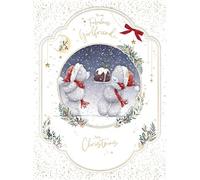 Me To You Tatty Teddy Grande carte de Noël faite à la main pour une fabuleuse petite amie, ours en peluche Tatty Teddy avec pudding de Noël 22,9 x 30,5 cm - Collection officielle
