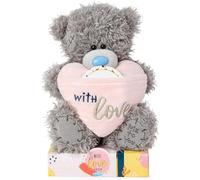 Me to You Tatty Teddy Ours avec Autocollant Personnalisable - Collection Officielle - Gris - Taille M