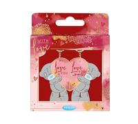 Me To You Tatty Teddy Porte-clés en deux parties avec légende « Love You More » - Collection officielle Saint-Valentin, Rouge, Taille unique