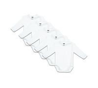 MEA BABY body croisé bébé unisexe à manches longues 100% coton bio, lot de 5, blanc crème, pour filles et garçons (62)
