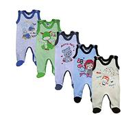 MEA BABY Dors-bien bébé unisexe avec imprimé en 100% coton en pack de 5. Dors-bien bébé fille Dors-bien bébé garçon (80, garçon)