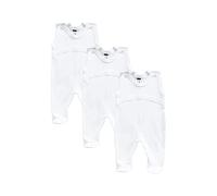 MEA BABY Grenouillères unisexes pour bébés - Lot de 3 en coton biologique, couleur blanc crème (taille 68)