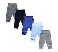 Mea Baby - Lot de 5 pantalons pour bébé unisexe 100 % coton Pantalon bébé pour garçon et fille. - Multicolore - 3 mois