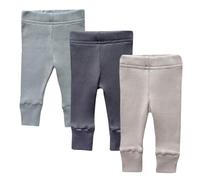 MEA BABY Pantalon bébé Unisexe, Lot de 3, Pantalon Bouffant Long en Coton, à Enfiler, pour garçons et Filles (86, Couleurs Assorties)