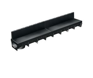 MEA Caniveau Extérieur MEAPARK 1 m - Grille à Fente en PP Recyclé - Drainage Terrasse, Piscine, Jardin, Garage - Classe A15 Piéton - Largeur utile 10 cm