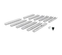 MEA Pack de 12 Caniveaux Extérieurs Décoratifs DECOSTONE - Tôle Perforée en Acier Galvanisé - Évacuation des Eaux ou Passage de Câbles - Passage Piéton - Largeur utile 10 cm