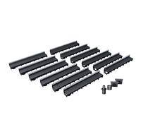 MEA Pack de 12 Caniveaux Extérieurs MEAPARK - Grille à Fente en PP Recyclé + Profil E-Blade R en INOX -Drainage Terrasse, Piscine, Jardin 15 Piéton - Largeur utile 10 cm