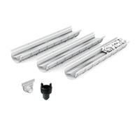 MEA Pack de 3 Caniveaux Extérieurs Décoratifs DECOSTONE - Tôle Perforée en Acier Galvanisé - Évacuation des Eaux ou Passage de Câbles - Passage Piéton - Largeur utile 10 cm