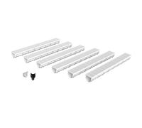 MEA Pack de 6 : Caniveau extérieur avec Grille en Plastique recyclé Gris DECOLINE - Caniveaux pour terrasse, Piscine, Jardin - Largeur utile 10cm - Passage piéton