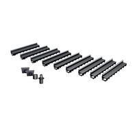 MEA Pack de 9 Caniveaux Extérieurs MEAPARK - Grille à Fente en PP Recyclé + Profil E-Blade B en INOX - Drainage Terrasse, Piscine, Jardin 15 Piéton - Largeur utile 10 cm