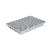 MEA Paillasson Encastrable en SMC 75x50x8 cm avec Grille Caillebotis en Acier Galvanisé Maille 30x10 - pour Entrées de Bâtiments - Antidérapant et Résistant