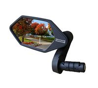 MEACHOW 2022 - Miroir de vélo avec extrémité de barre - Miroir en verre UHD de qualité automobile - Rétroviseurs sûrs, résistants aux rayures côté gauche bleu ME-022LB