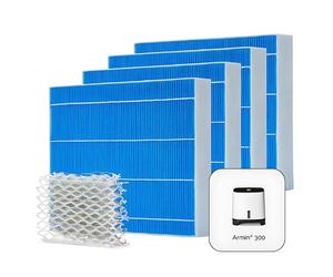 Meaco Armin® Pack 4x Tampons d'Évaporation & Silvertex® pour Armin 300ml - Compatible avec les humidificateurs, sans calcaire, antimicrobien, longue durée.