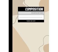 Mead Composition Notebook, Wide Ruled, 100 Sheets, 8.5" x 11", Beige Tone with Organic Abstract Shapes, Minimalist and Simple Design, Ideal for College Students & K-12, Home School Supplies
