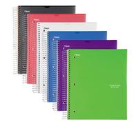 Mead Five Star Lot de 6 cahiers lignés à 5 sujets avec couverture personnalisable résistant à l'eau 21,6 x 28,5 cm 200 feuilles Couleurs assorties