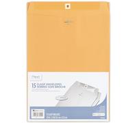 Mead Lot de 15 enveloppes à fermeture manille avec fermeture à fermoir, format légal, papier kraft marron pour le classement, l'expédition, le bureau, les affaires, l'école,