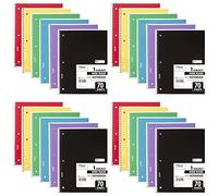 Mead Lot de 24 cahiers à spirale, 1 sujet, papier ligné large, 19,8 x 26,4 cm, 70 feuilles par carnet, la couleur peut varier (05510)