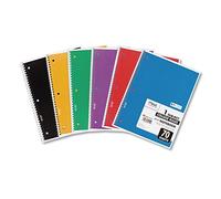 Mead Lot de 6 carnets à spirale, 1 sujet, papier ligné pour université, 26,7 x 20,3 cm, 70 feuilles par carnet, couleurs assorties (73065)
