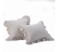 Meadow Park Stone Washed Linet French Pillow europen Shams Ensemble de 2 pices 26 pouces x 26 pouces carrs Euro Sham Super Soft Soft Style Nat