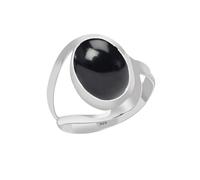 Meadows Bague en argent sterling 925 faite à la main pour femme avec pierre précieuse ovale 25,4 x 35,6 cm, 10, Argent sterling, Onyx