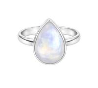 Meadows Bague solitaire en argent sterling 925 avec pierre précieuse, sertissage minimaliste, bijoux faits à la main R-12