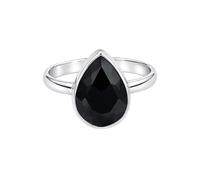 Meadows Bague solitaire en argent sterling 925 avec pierre précieuse, sertissage minimaliste, bijoux faits à la main R-12, 53 (16.9), Gemme, Onyx