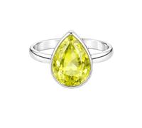 Meadows Bague solitaire en argent sterling 925 avec pierre précieuse, sertissage minimaliste, bijoux faits à la main R-12, 59 (18.8), Gemme, Quartz citron