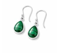 Meadows Boucles d'oreilles en argent sterling 925 avec pierre de lune et malachite - Fait à la main - MSE-01, Pierre précieuse, Turquoise cuivrée bleue
