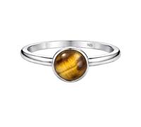 Meadows Pierre précieuse marquisée, bague bohème simple en argent sterling 925, bijoux faits à la main R-1965, 74 (23.6), Gemme, Oeil de tigre