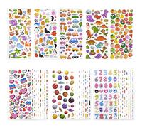 Meafeng Autocollants 3D pour Enfants 2 à 4 ans, 32 Feuilles kids stickers Plus de 1550 Comprenant des Animaux, la Vie Océanique, Dinosaures et Bien Plus