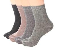 Meaiguo Chaussettes à bout pour femme pour la course à pied avec chaussettes athlétiques en coton, Noir, gris, café, vert, 6-9