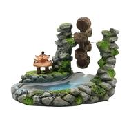 MEAKTSMI Aquarium Paysage Décoratif Roue d'eau Fluide Rockerie Figurine Réservoir de Poissons Décors Aménagement Paysage Accessoires pour Bureau
