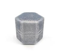 MEAKTSMI Boîte à bagues en velours hexagonal de qualité supérieure - Magnifique vintage - Double anneau - Avec couvercle amovible - Pour propositions d'engagement