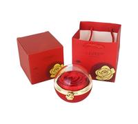 MEAKTSMI Boîte à bijoux rotative élégante en forme de roses avec fleurs immortelles - Portable - Pour des surprises romantiques et des cadeaux spéciaux